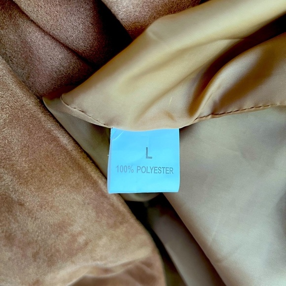 EUC Camel/Gold Fuax Suede With Silver Hardware Jacket Large - Picture 6 of 7